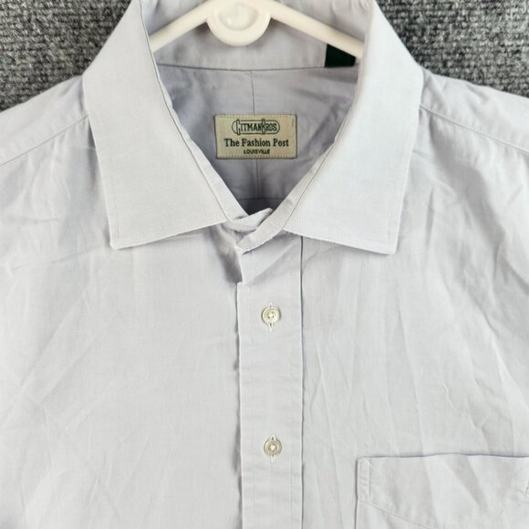 Gitman Bros Blue 16.5 34 Blue Button Up Shirt Long Sleeve Cotton Woven USA Made - Picture 1 of 16